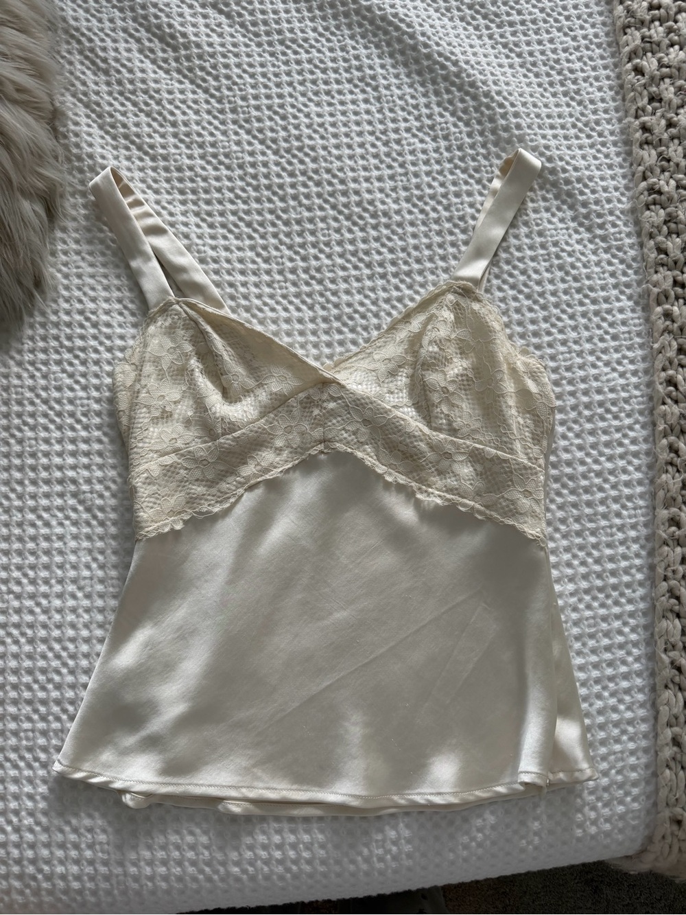 Lush Cream Satin Lace Cami